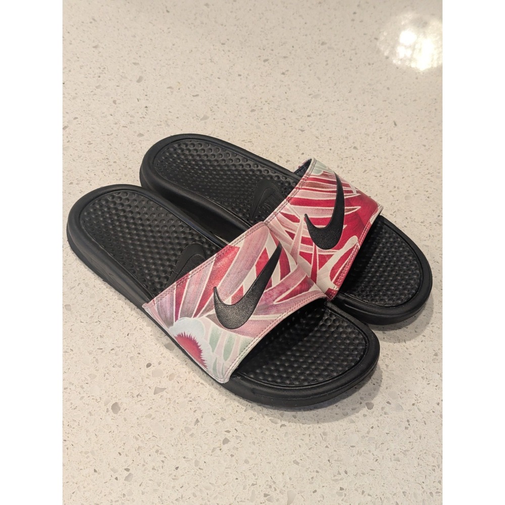 Nike Hydro Slides Sandals Women's Size 9 US 40.5 EU‎ Pink Black Slip On